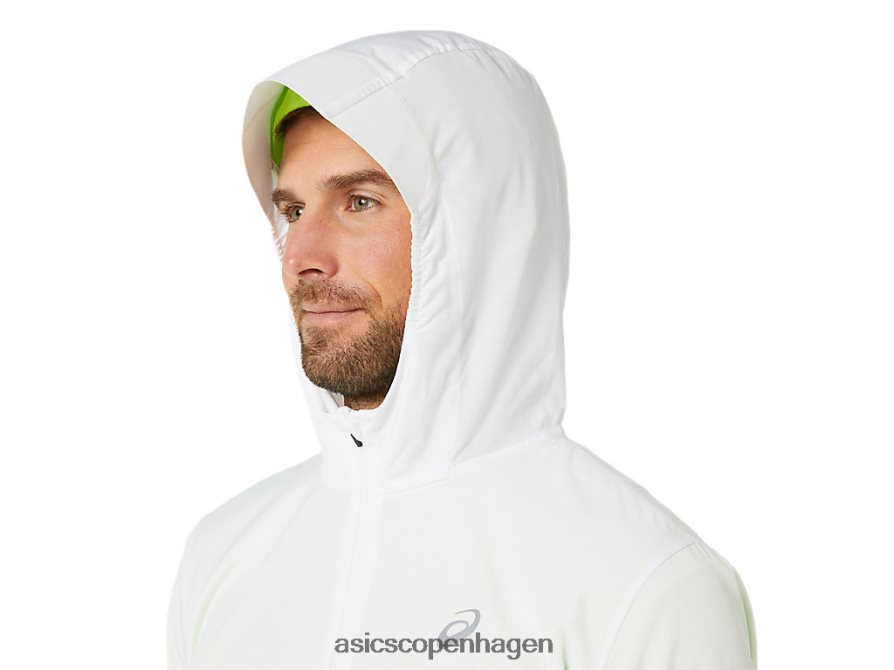 Asics lite-show jakke strålende hvid/faregrøn Z206F61348