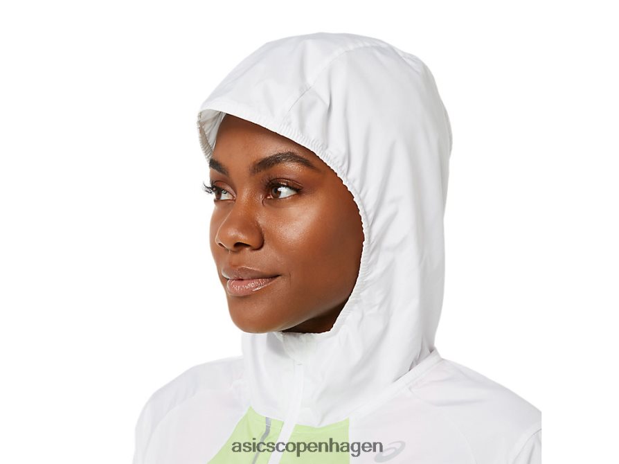 Asics lite-show jakke strålende hvid/limegrøn Z206F63270