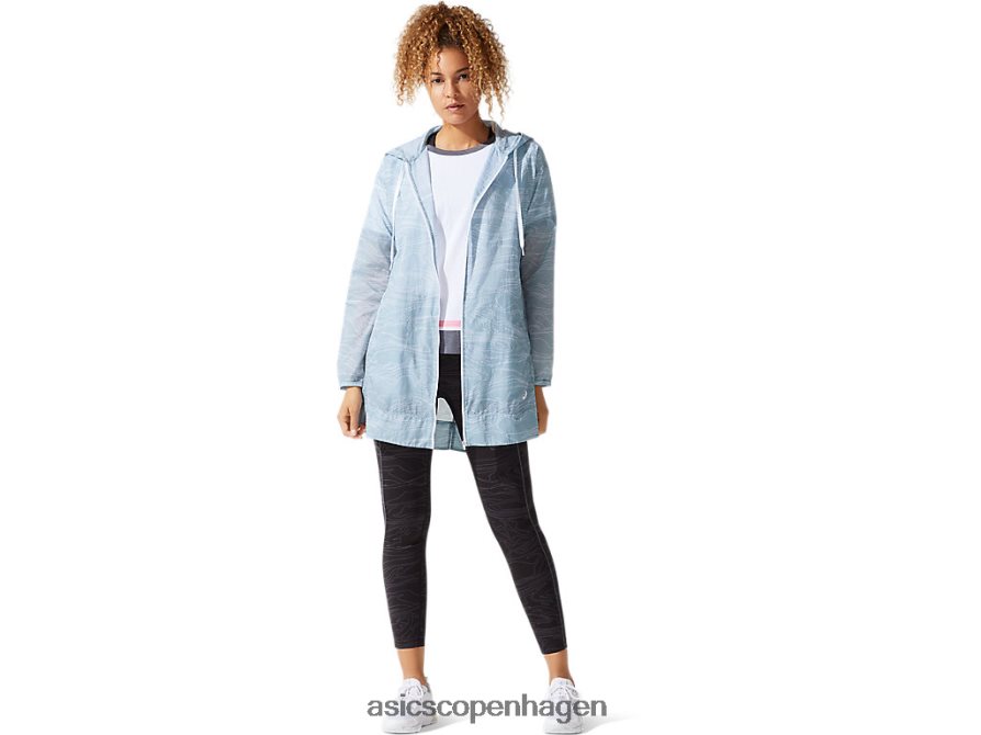 Asics luftig vævet lang jakke røg blå Z206F64029