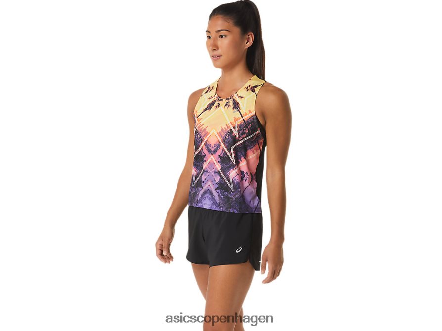 Asics maraton tank lys orange/orange pop/ametyst Z206F62316