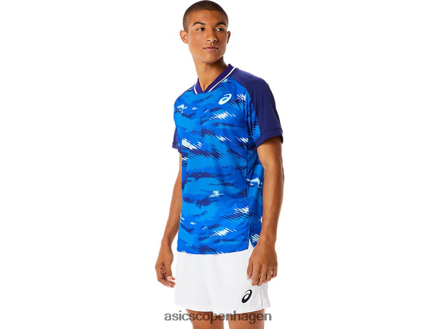 Asics matchende grafisk kortærmet top dykke blå Z206F61076