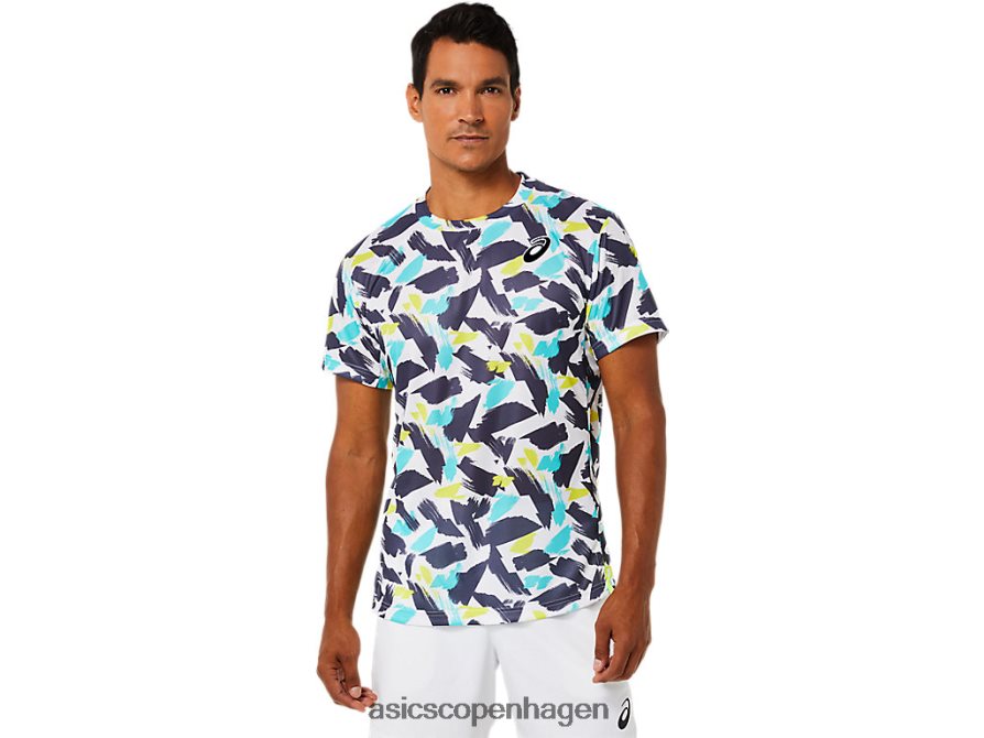 Asics matchende grafisk kortærmet top strålende hvid Z206F61498