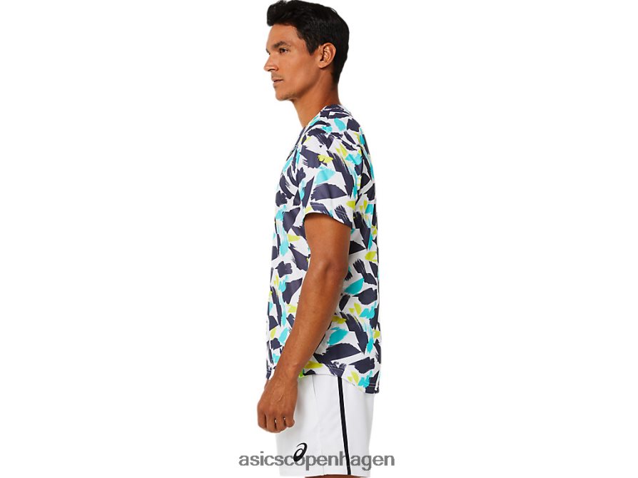 Asics matchende grafisk kortærmet top strålende hvid Z206F61498