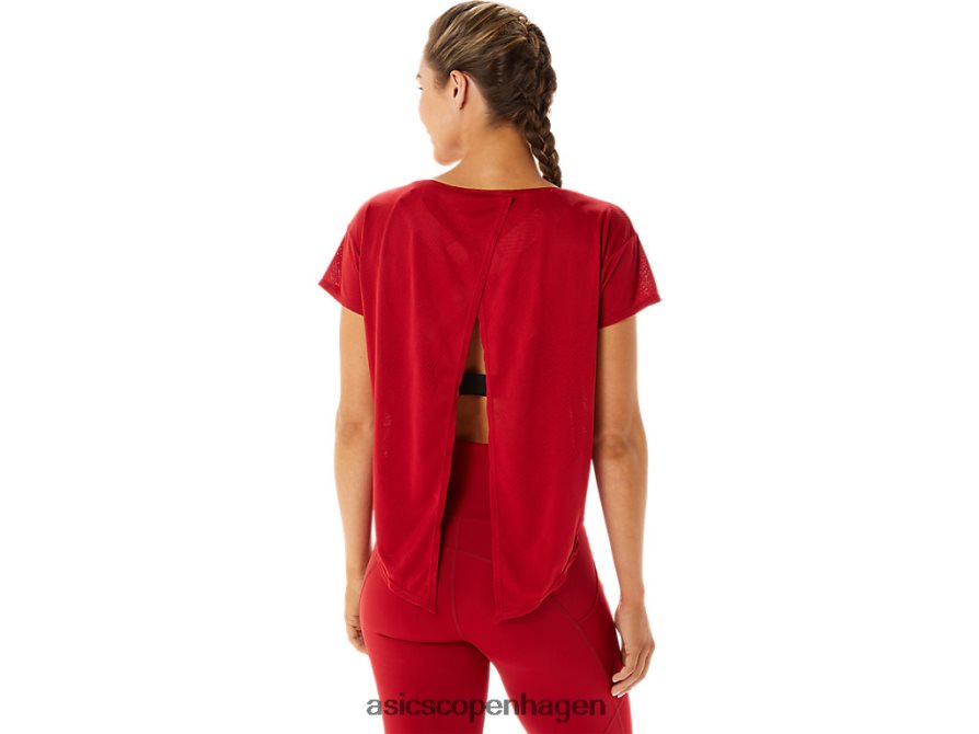 Asics movekoyo jacquard kortærmet top tranebær Z206F62800