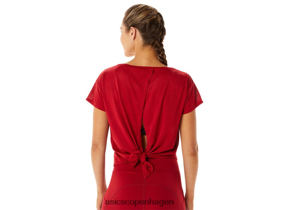 Asics movekoyo jacquard kortærmet top tranebær Z206F62800