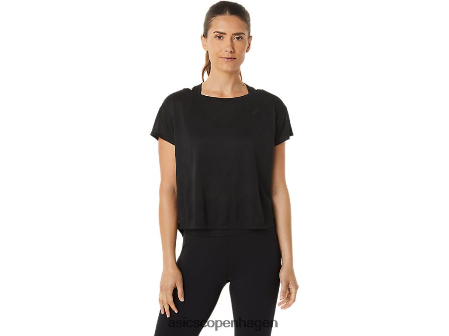 Asics movekoyo jacquard kortærmet top ydeevne sort Z206F62763