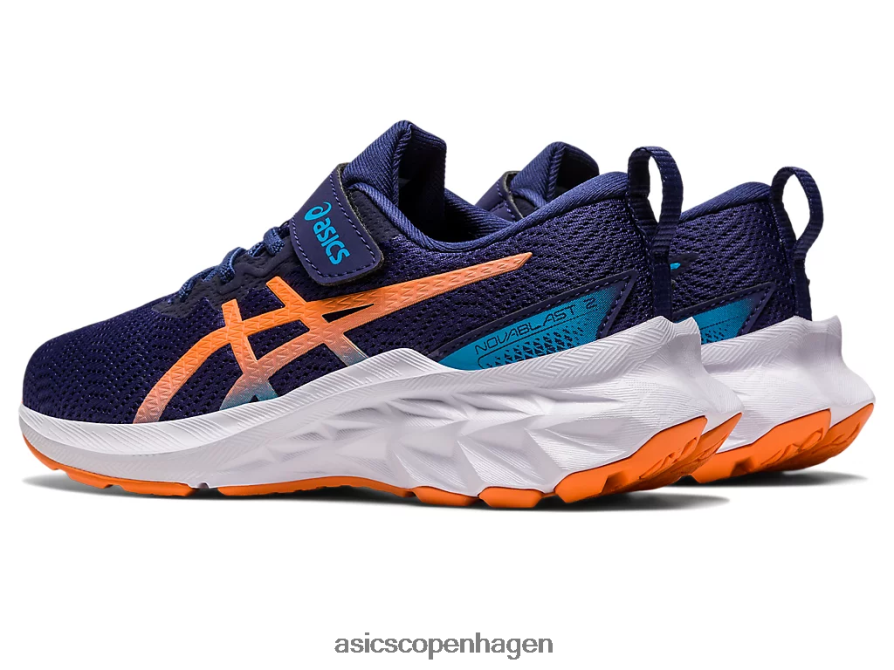 Asics novablast 2 førskole indigo blå/sol fersken Z206F64283