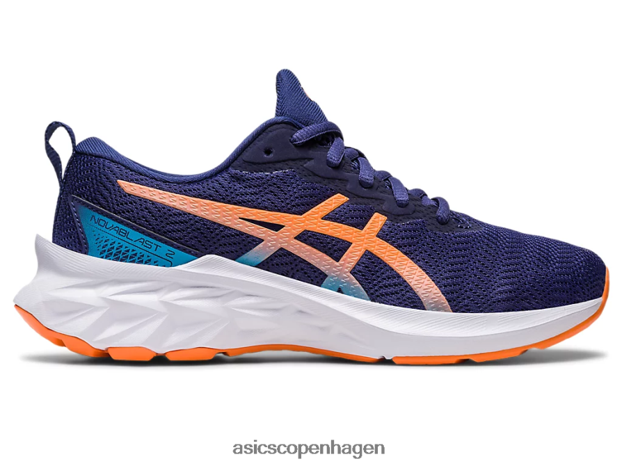 Asics novablast 2 klasse skole indigo blå/sol fersken Z206F64277
