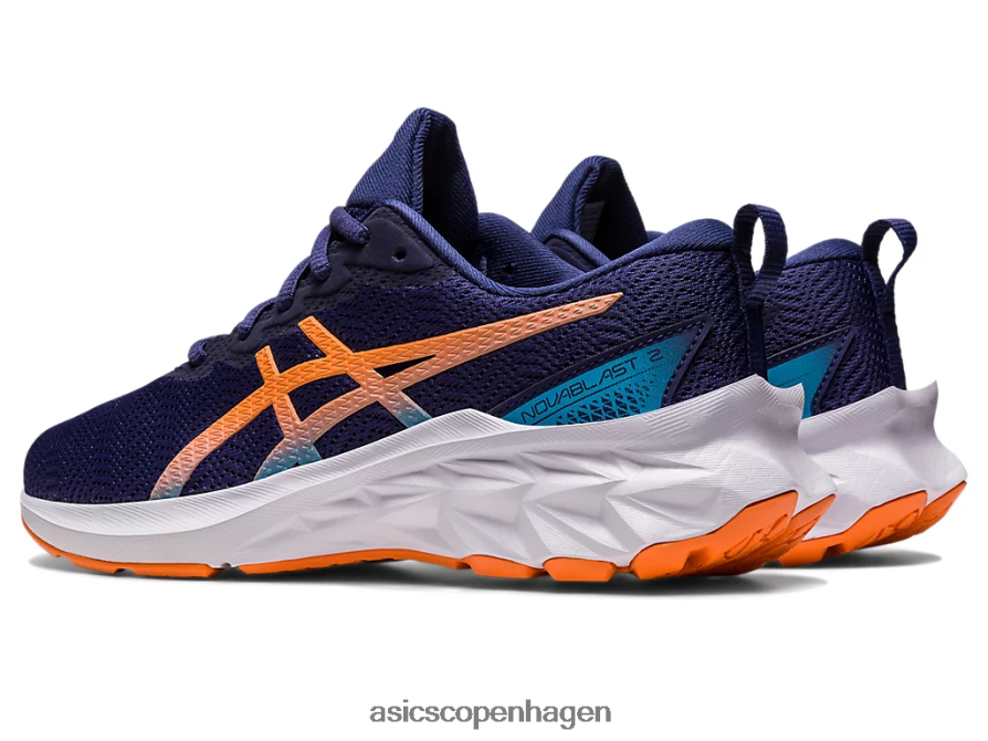 Asics novablast 2 klasse skole indigo blå/sol fersken Z206F64277