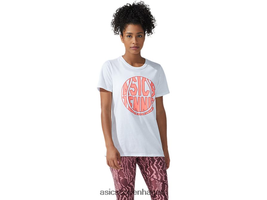 Asics ny stærk 92 grafisk t-shirt strålende hvid/flammende koral Z206F63782