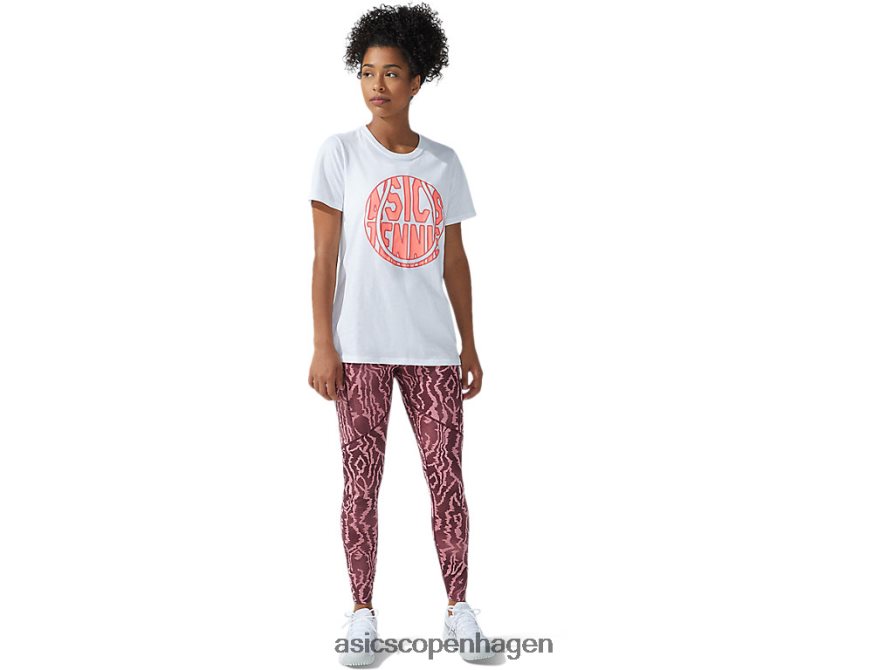 Asics ny stærk 92 grafisk t-shirt strålende hvid/flammende koral Z206F63782