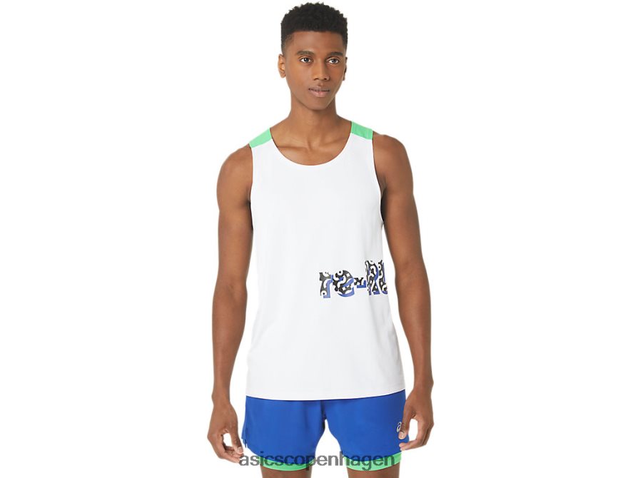 Asics ny stærk genbrugt run singlet hvid/spor Z206F630