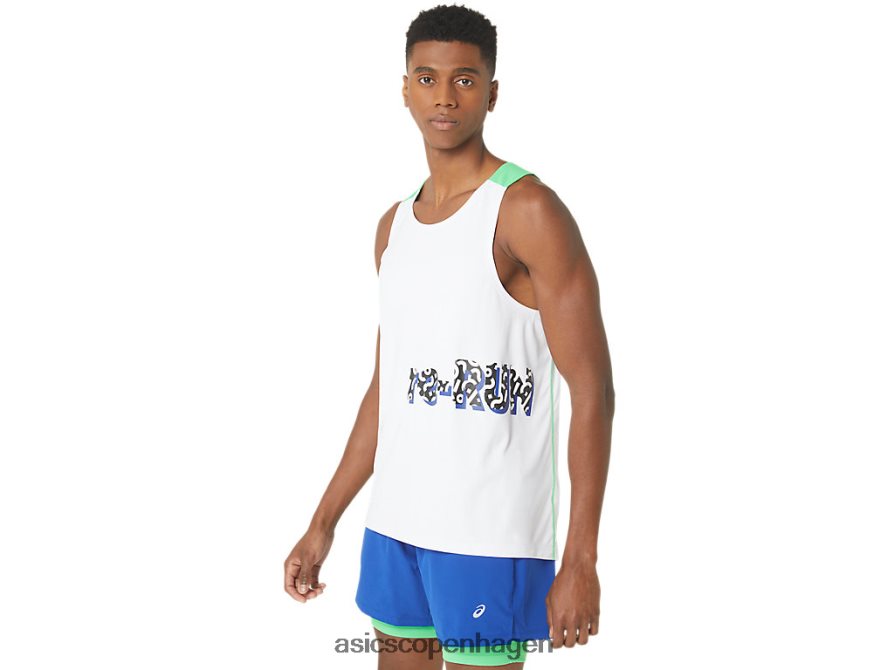 Asics ny stærk genbrugt run singlet hvid/spor Z206F630