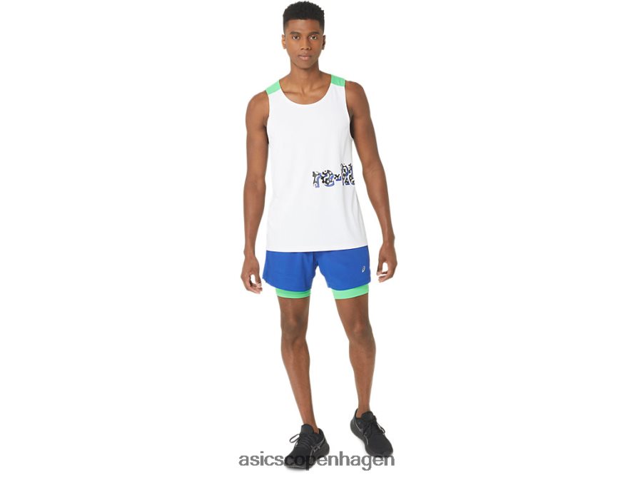 Asics ny stærk genbrugt run singlet hvid/spor Z206F630