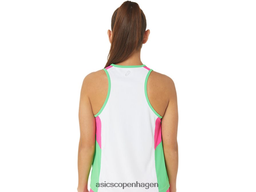 Asics ny stærk genbrugt run singlet hvid/spor/pink glo Z206F62353