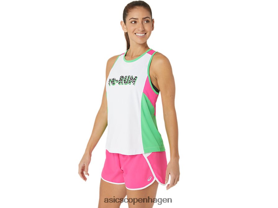 Asics ny stærk genbrugt run singlet hvid/spor/pink glo Z206F62353