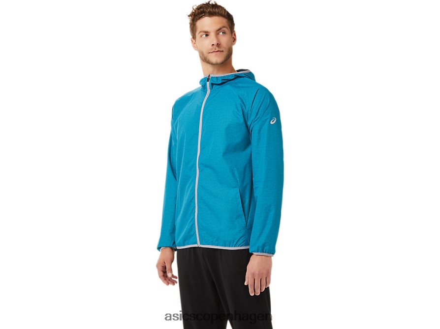 Asics pakbar jakke blågrøn lyng/pladesten Z206F62027