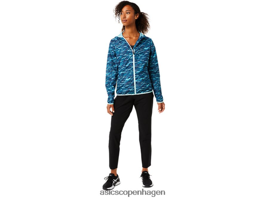 Asics pakbar jakke blågrønt tryk/frisk is Z206F63852