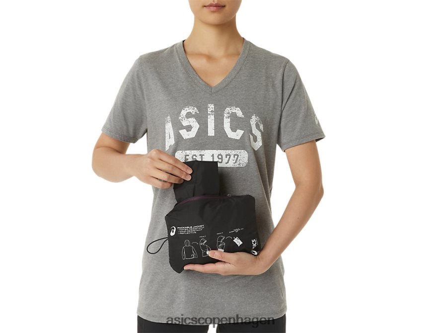 Asics pakbar jakke ydeevne sort/dyb blomme Z206F63358