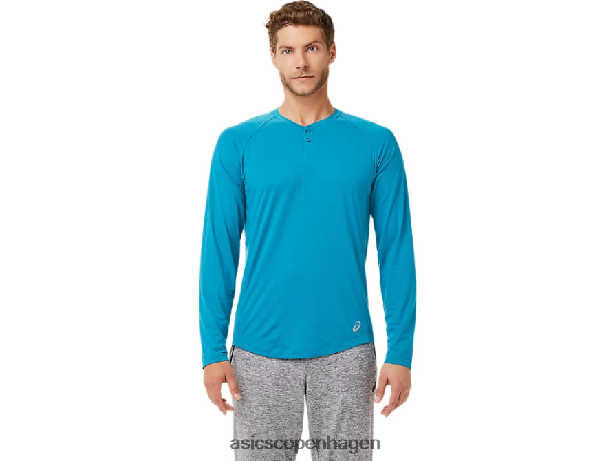 Asics perf langærmet henley blågrøn lyng Z206F62026