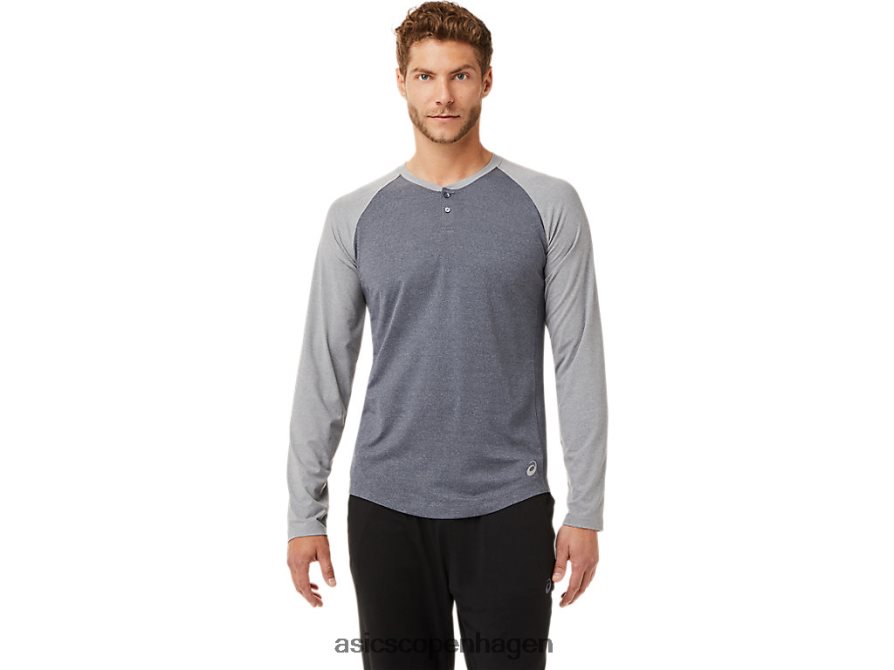 Asics perf langærmet henley bærer grå/pladestenslyng Z206F62025