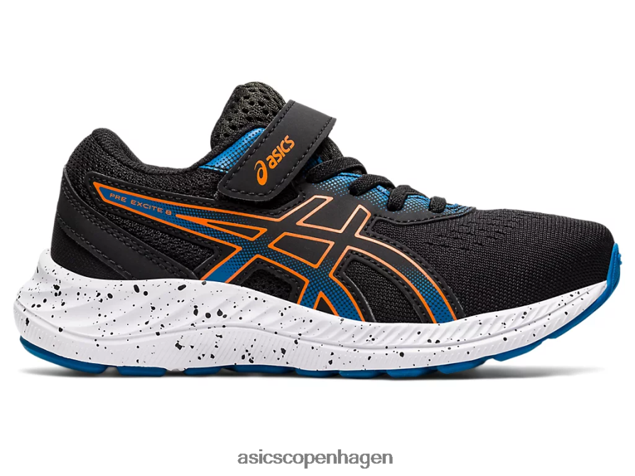 Asics pre excite 8 førskole sort/morgenfrue orange Z206F64532