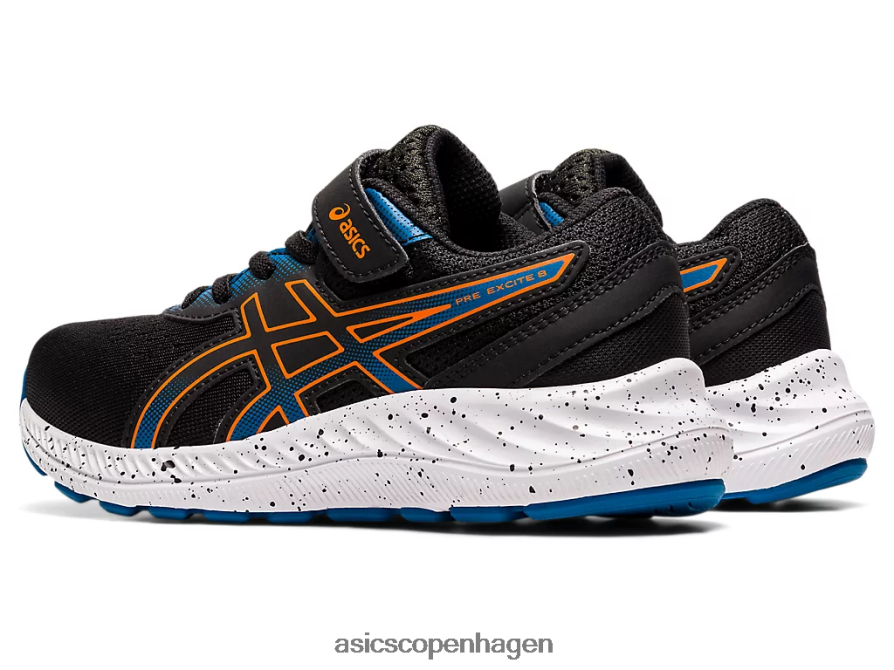 Asics pre excite 8 førskole sort/morgenfrue orange Z206F64532