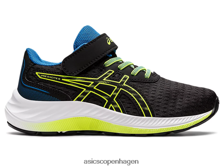Asics pre excite 9 førskole sort/farlig grøn Z206F64460