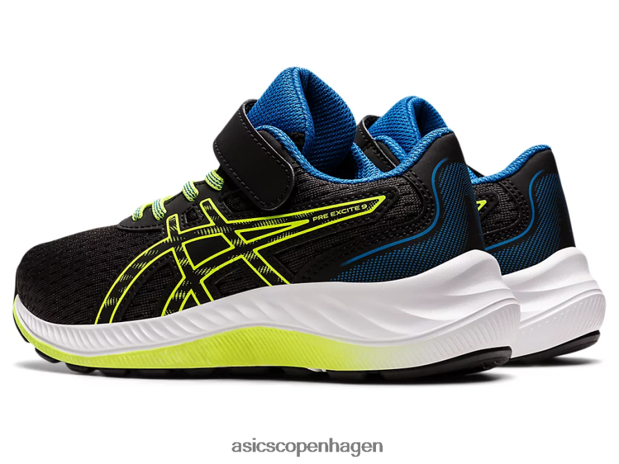 Asics pre excite 9 førskole sort/farlig grøn Z206F64460
