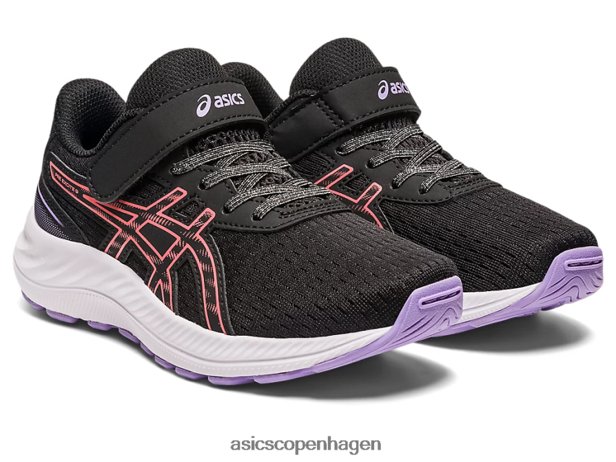 Asics pre excite 9 førskole sort/papaya Z206F64289