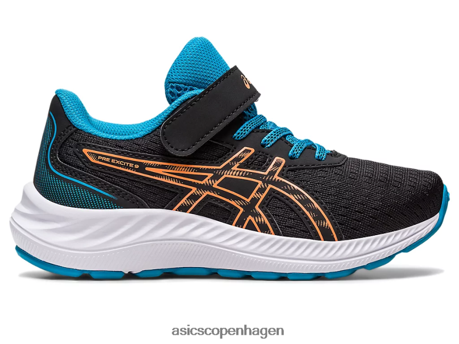 Asics pre excite 9 førskole sort/sol fersken Z206F64280
