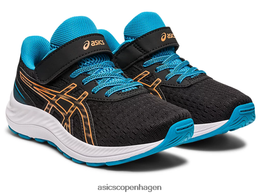 Asics pre excite 9 førskole sort/sol fersken Z206F64280