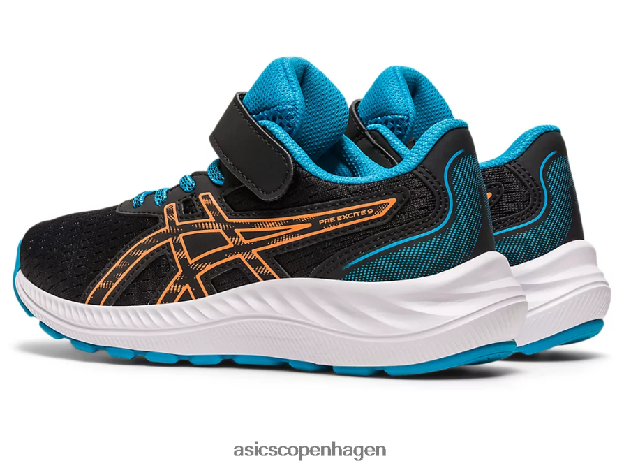 Asics pre excite 9 førskole sort/sol fersken Z206F64280