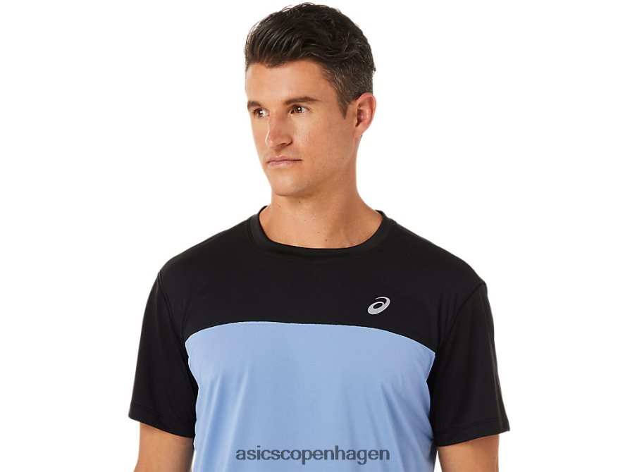 Asics race kortærmet top performance sort/blå harmoni Z206F61320