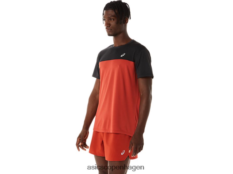 Asics race kortærmet top performance sort/krydderi latte Z206F6272