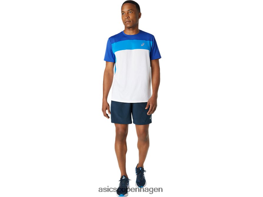 Asics race kortærmet top strålende hvid/monacoblå Z206F61745