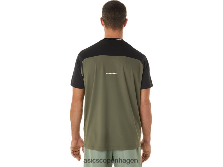 Asics race kortærmet top ydeevne sort/kappegrøn Z206F61116