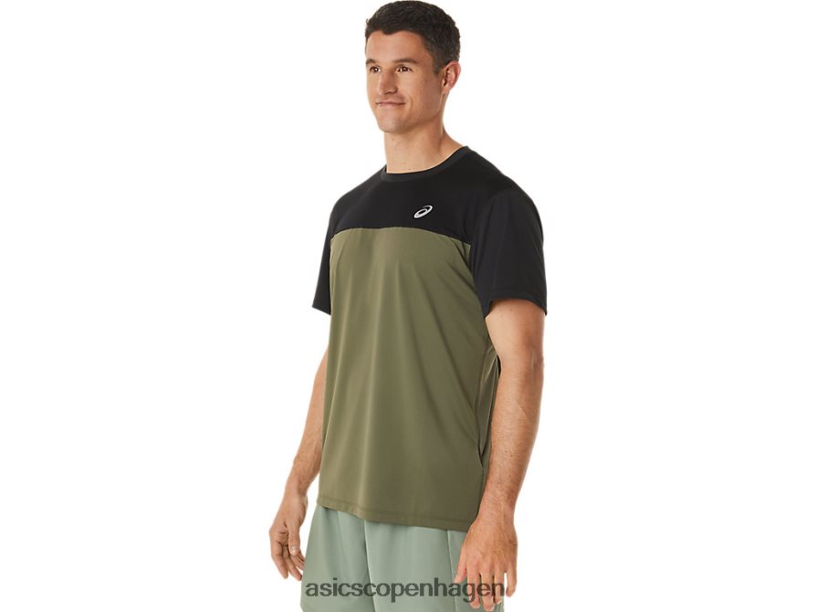 Asics race kortærmet top ydeevne sort/kappegrøn Z206F61116