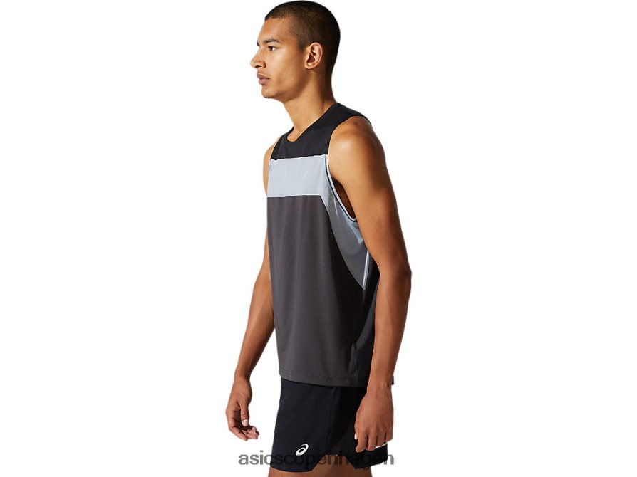 Asics race singlet grafitgrå/performance sort Z206F61982