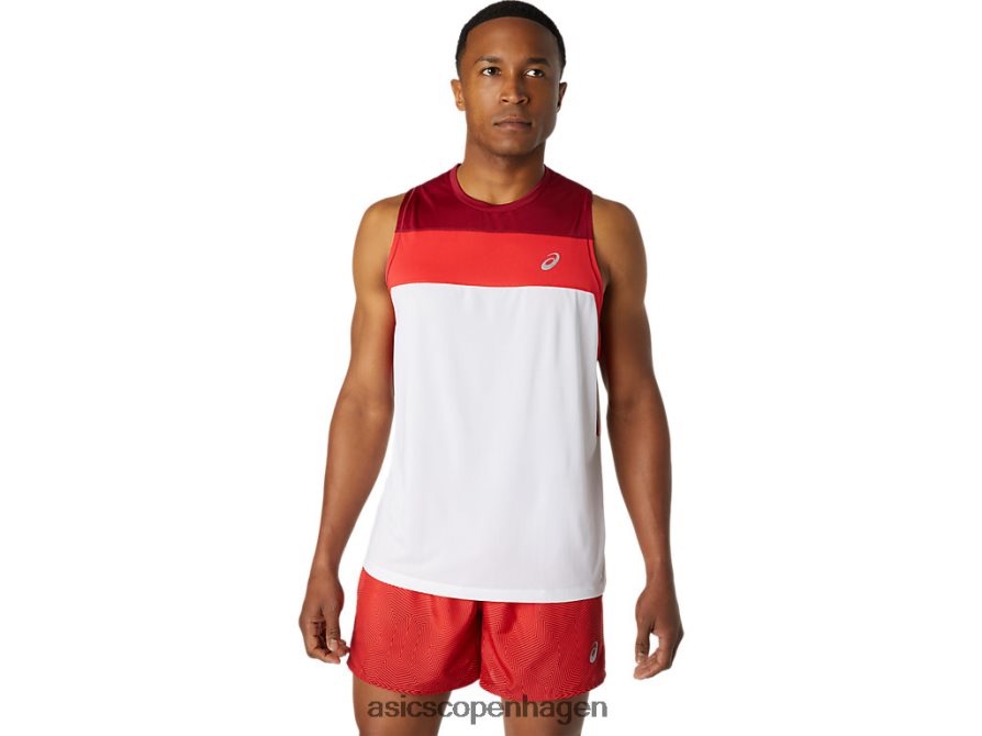 Asics race singlet strålende hvid/burgunder Z206F61737
