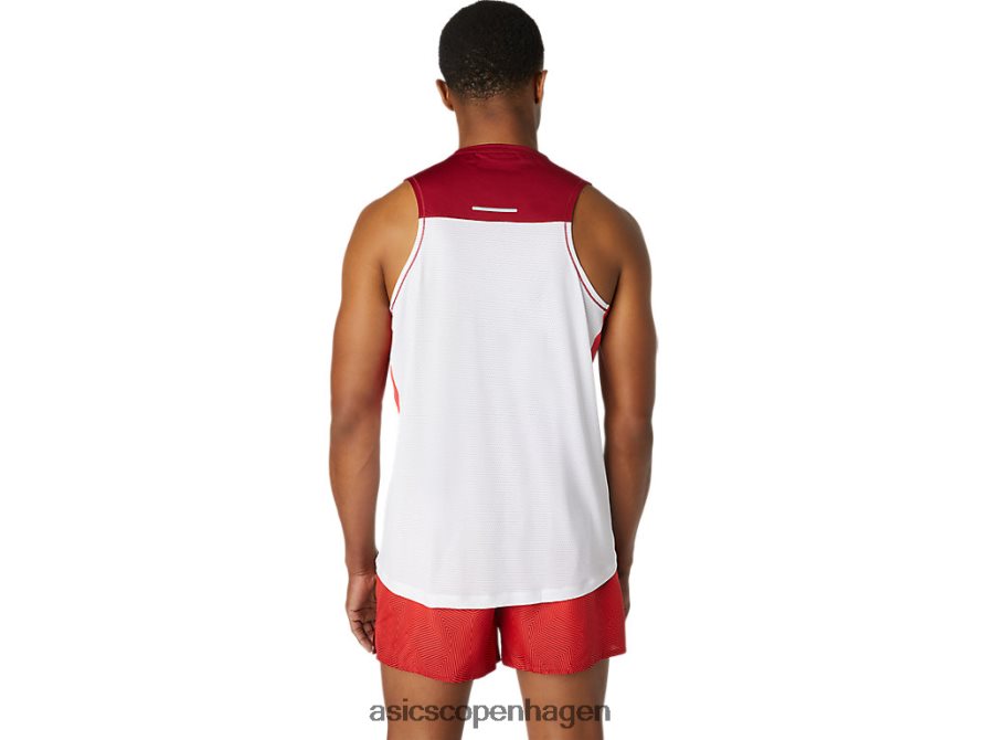 Asics race singlet strålende hvid/burgunder Z206F61737