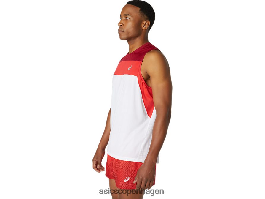 Asics race singlet strålende hvid/burgunder Z206F61737