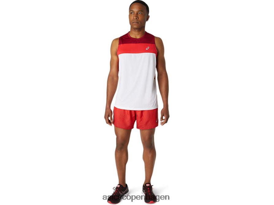 Asics race singlet strålende hvid/burgunder Z206F61737