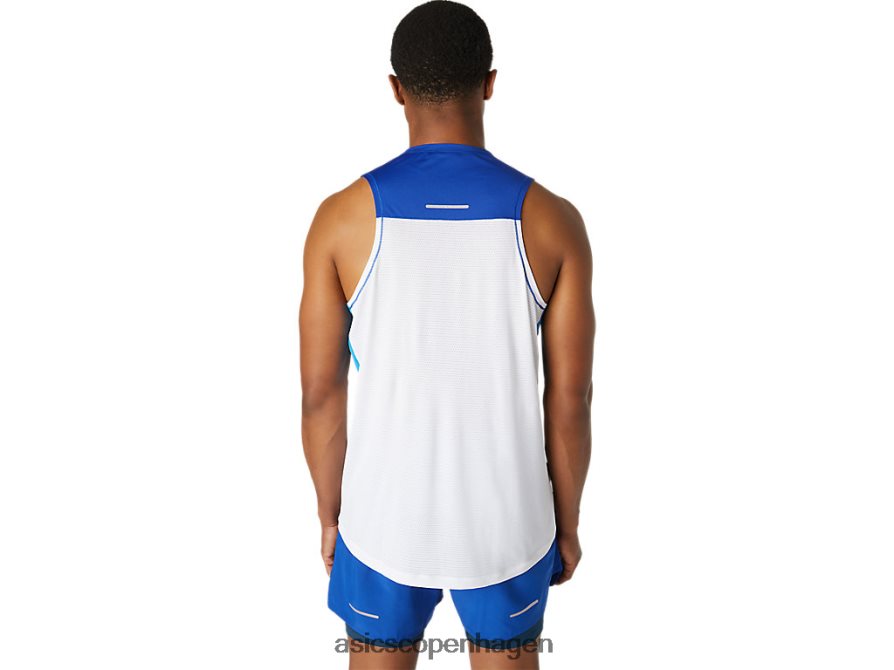 Asics race singlet strålende hvid/monacoblå Z206F61746