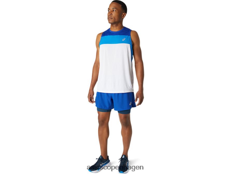 Asics race singlet strålende hvid/monacoblå Z206F61746