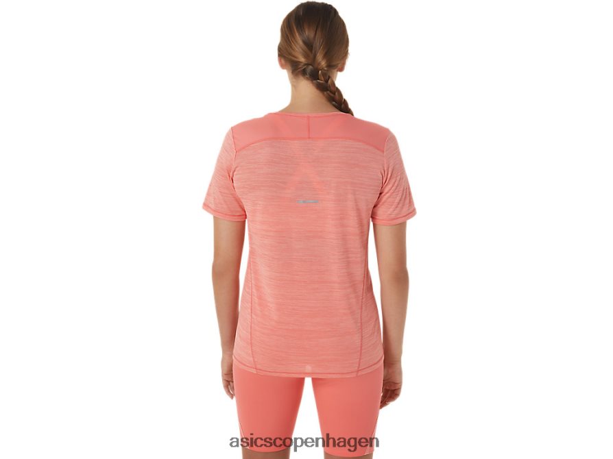 Asics race v-hals kortærmet top papaya/guava Z206F62295