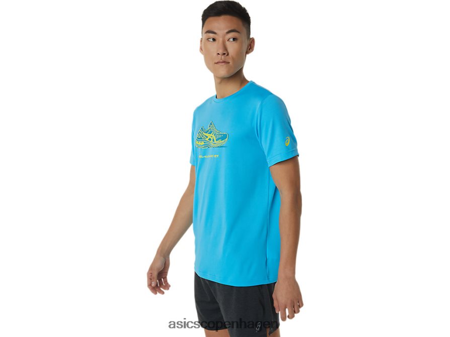 Asics sko grafisk kortærmet t-shirt digital aqua Z206F61376