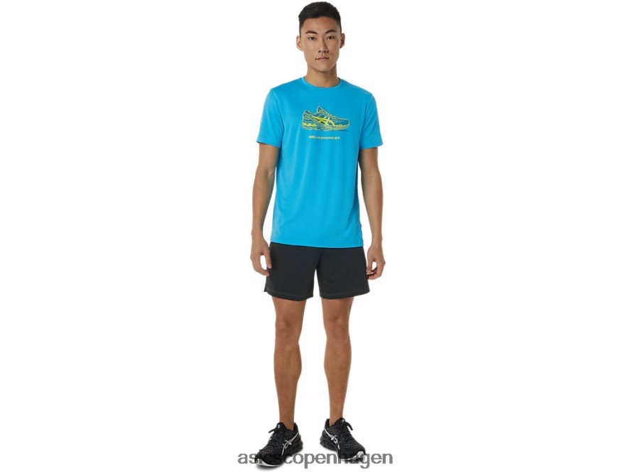 Asics sko grafisk kortærmet t-shirt digital aqua Z206F61376