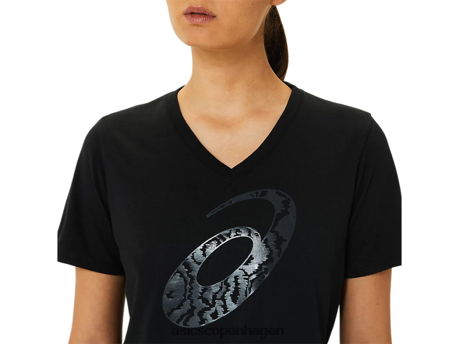 Asics spiral \a\ airbrush tiger print vneck ydeevne sort Z206F63183