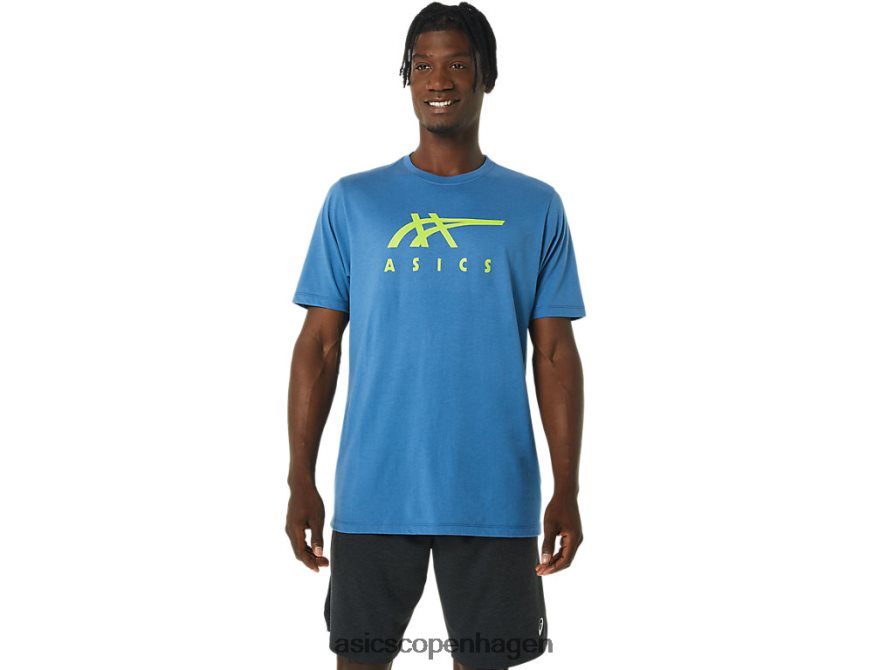 Asics stribet kortærmet t-shirt azurblå Z206F61085